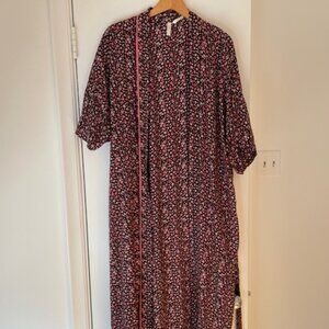 Pink flowers flowy robe